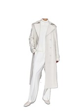 Damen Echt Leder Langer Mantel