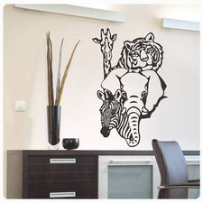 Giraffe Wandtattoo Afrika Tiger Zebra Elefant Wandaufkleber Wildlife Lounge W286