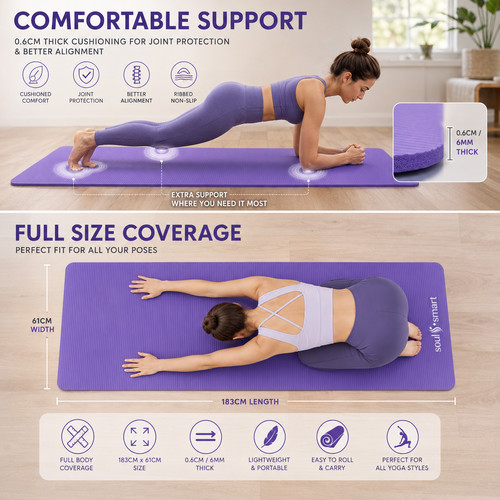 Lila große yogamatte mm - yogamatte,