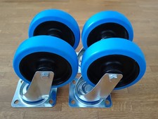 4x ECO Blue Wheel-Lenkrollen