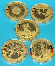 Fußball Gigant Medaillen 208g 24 Karat vergoldet 1954/2020, PP 80mm Auswahl S4-6
