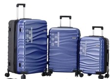 Kofferset 3 TLG M L XL Hartschale Trolly Reisekoffer Set BK-3002 Blau