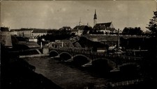 Foto Ak Narva Narwa Estland, Teilansicht, Brücke, Kirche - 4298640