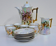 dekoratives Kaffeeservice alt 6 Tassen Untertassen 1 Kaffeekanne 1 Milchkanne