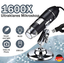 0-1600X HD USB Digital Mikroskop Lupe Microscope Kamera Endoskop 8 LEDs für PC