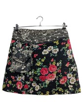 Zand Immunity Minirock Damen Gr. 38 M Schwarz Blumen Bohemian Freizeit