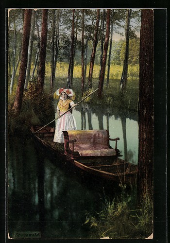 Ansichtskarte spreewald frau - ansichtskarte,
