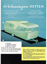 SPRITE WOHNWAGEN FETTEN  - CA 60 ER JAHRE -     - PROSPEKT -  - CAMPING