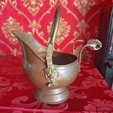 Kohle Schütte Kanne, Kessel pflanztopf, Blumengefäß Kupfer antik Kupfer Messing 