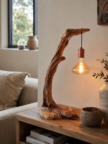 Holzlampe treibholz - holzlampe,