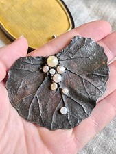 ♥️ Riesige Charlotte / Ehinger Schwarz 925 Silber Brosche / Anhänger SWS Perlen