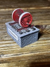 Denkmal Dampflok Radsatz auf