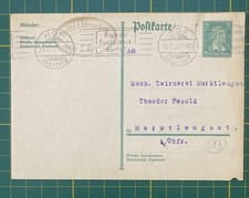 Ganzsache Hof 15.2.1927 nach