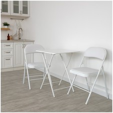 2er Set Klappstühle mit Polsterung Metallgestell und PVC Bezug Gästestuhl