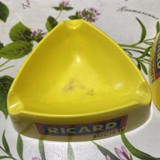 2 x Ricard Societe Vintage 70er Kunststoff Aschenbecher Dreieck Form Made In Italy