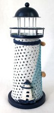 Metall Leuchtturm LED Beleuchtung 18 cm Höhe mit Leuchtturmdeko