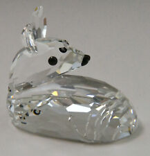 SWAROVSKI Reh liegend Kitz Crystal Figur klar Augen farbig Länge ca. 4 cm Tier