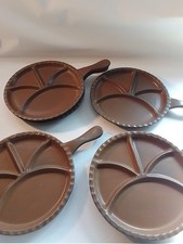 Fondueteller Mit Griff Keramik Gerzit Braun 6 St, Steingut 