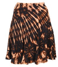 Batik Hippie Minirock, Boho Sommerrock - schwarz/beige
