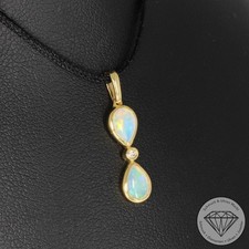 Wert 690 € Brillant Opal Anhänger 750 18 Karat Gelb Gold xxyy