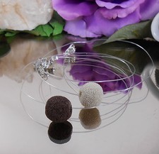 Unsichtbare Kette schwebender Stein LAVA Braun o. Beige - Nylon transparent 