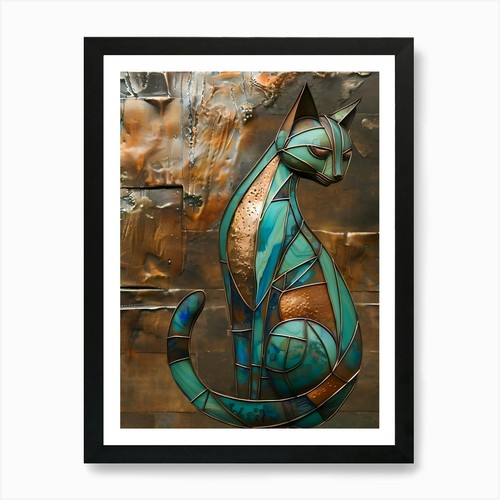 Blaue katze kunstdruck - katze, 4