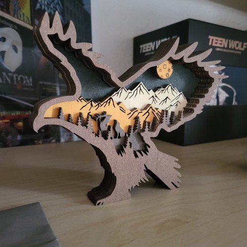 Panorama holz adler figur - panorama,