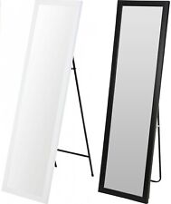 Standspiegel Flurspiegel Freistehend 125 cm Weiß Schwarz Glas Garderobe Flur