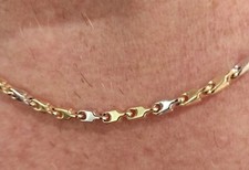 Kette aus Gold 18 CT 750 Unisex Weiß Und Gelb
