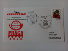 DDR Interflug Sonderluftpost zur BM-Weltausst. "PRAGA 1978" Berlin- Prag 8.9.78