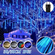 8X LED Meteorschauer Lichterkette Außen Eiszapfen Regen Lichter Weihnachtsdeko