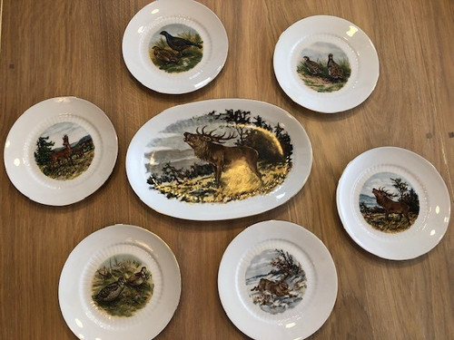 Vintage jagdservice waldtiere - vintage,