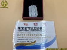 Design Jade Anhänger beidseitig geschnitzt ca.14,8 Gramm mit Etui + Zertifikat