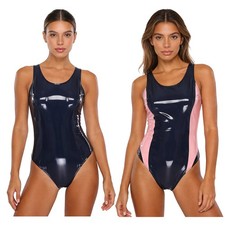 Damen leder bodysuit - pu-leder,
