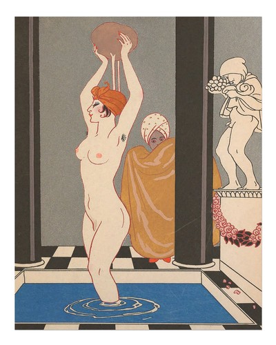 Elegante badeszene art deco - elegante,
