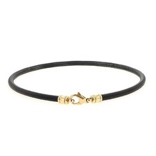 Bulgari Lederhalsreif schwarz