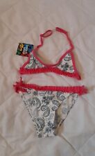 Weiß pinker Neckholder Bikini