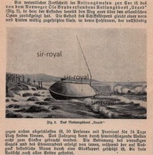 Das Rettungsboot Uraed - 1907 - Historischer Artikel ~11x11cm -