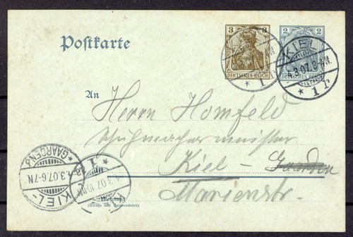 Postkarte ganzsache 3pfg - postkarte, (ganzsache