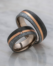 Trauringe Titan Carbon Diamant - Partnerringe Eheringe Verlobungsringe + Gravur
