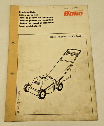 Ersatzteilliste hako rasetta - ersatzteilliste, hako-rasetta