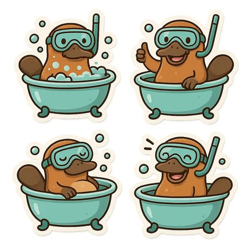 Schnabeltier sticker set - schnabeltier,