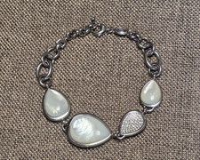 Schickes Fossil Armband Edelstahl und Perlmutt