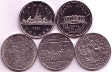 Kanada 1 Dollar 5 Münzen