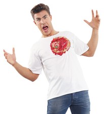 T-Shirt mit Alien Chestburster Innereien Brustkorb offen Shirt Horror Grusel XL