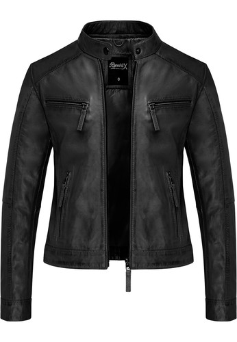 Damen echtleder jacke biker - echtleder,