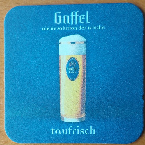 Bierdeckel gaffel taufrisch - bierdeckel,