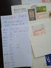DDR-Einschreibemarken-Briefe  Lot von 14 verschiedenen EM3/LR8  (Lot2)
