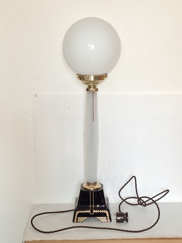 Alte tischlampe glas fuß - alte,