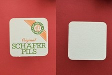 Schäfer Original orangefarbener Streifen Brauerei Bierdeckel Bier